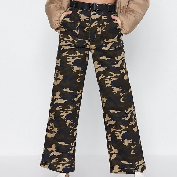 Nasty Gal Pants - Nasty Gal camo wide-leg pants
